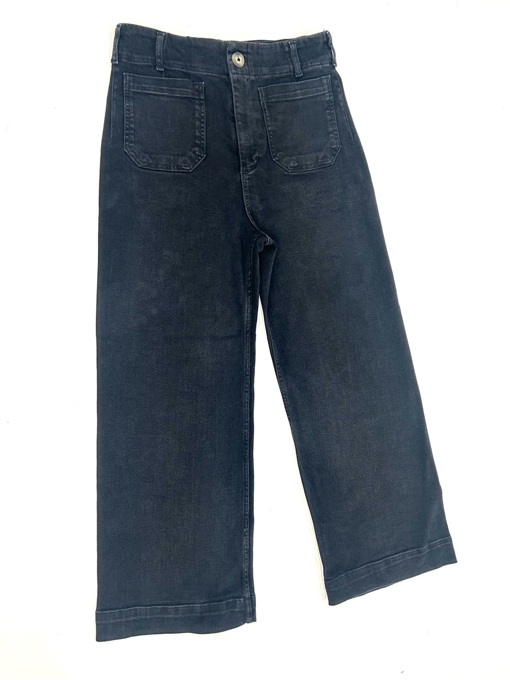 Maeve The Colette Wide Leg Crop Jeans Black High Rise Women’s 28